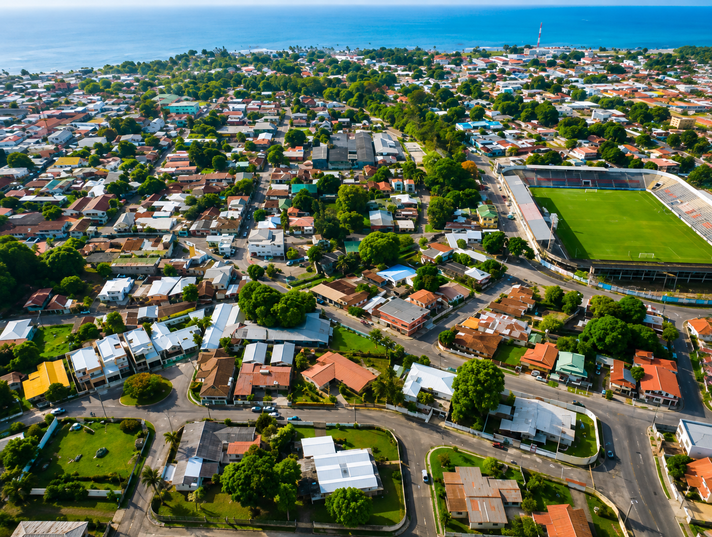 Coastal residential environment at El Naranjal La Ceiba Honduras