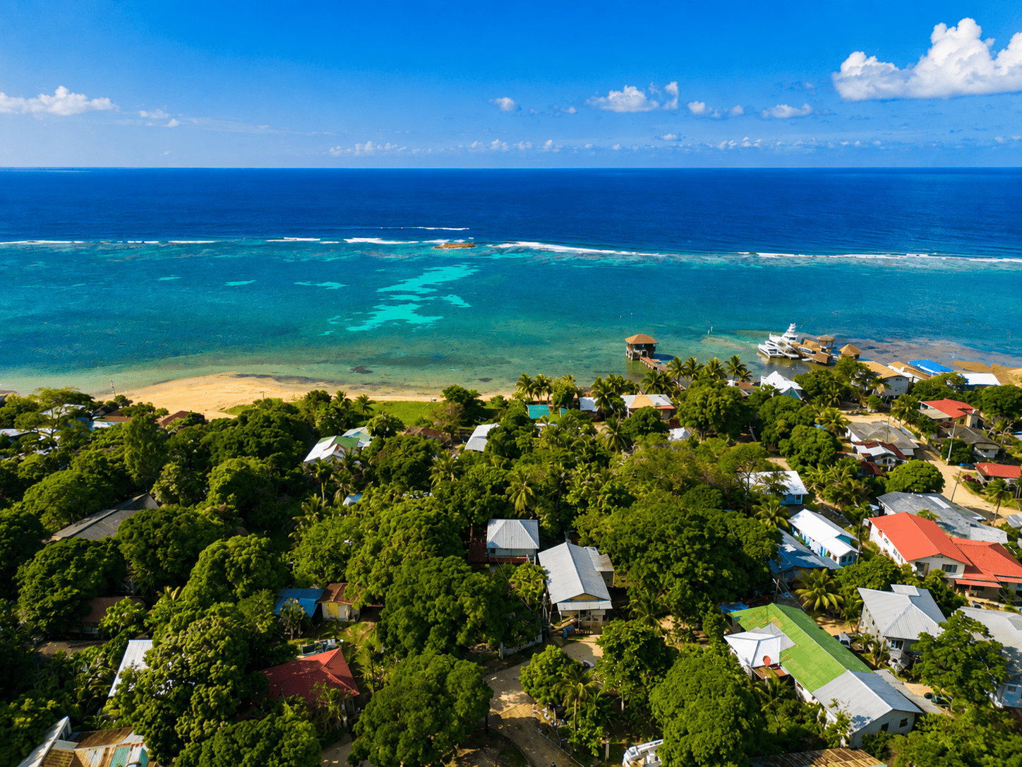 Coastal setting in Sandy Bay Roatan