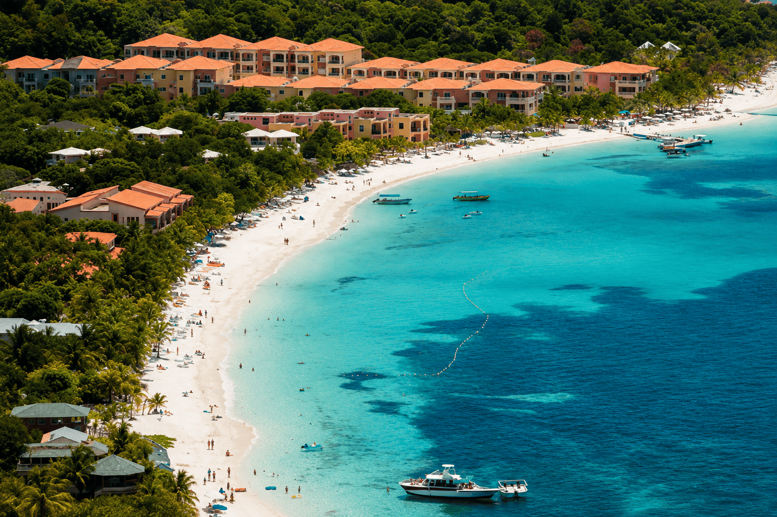 West Bay beach and Caribbean landscape in Roatan