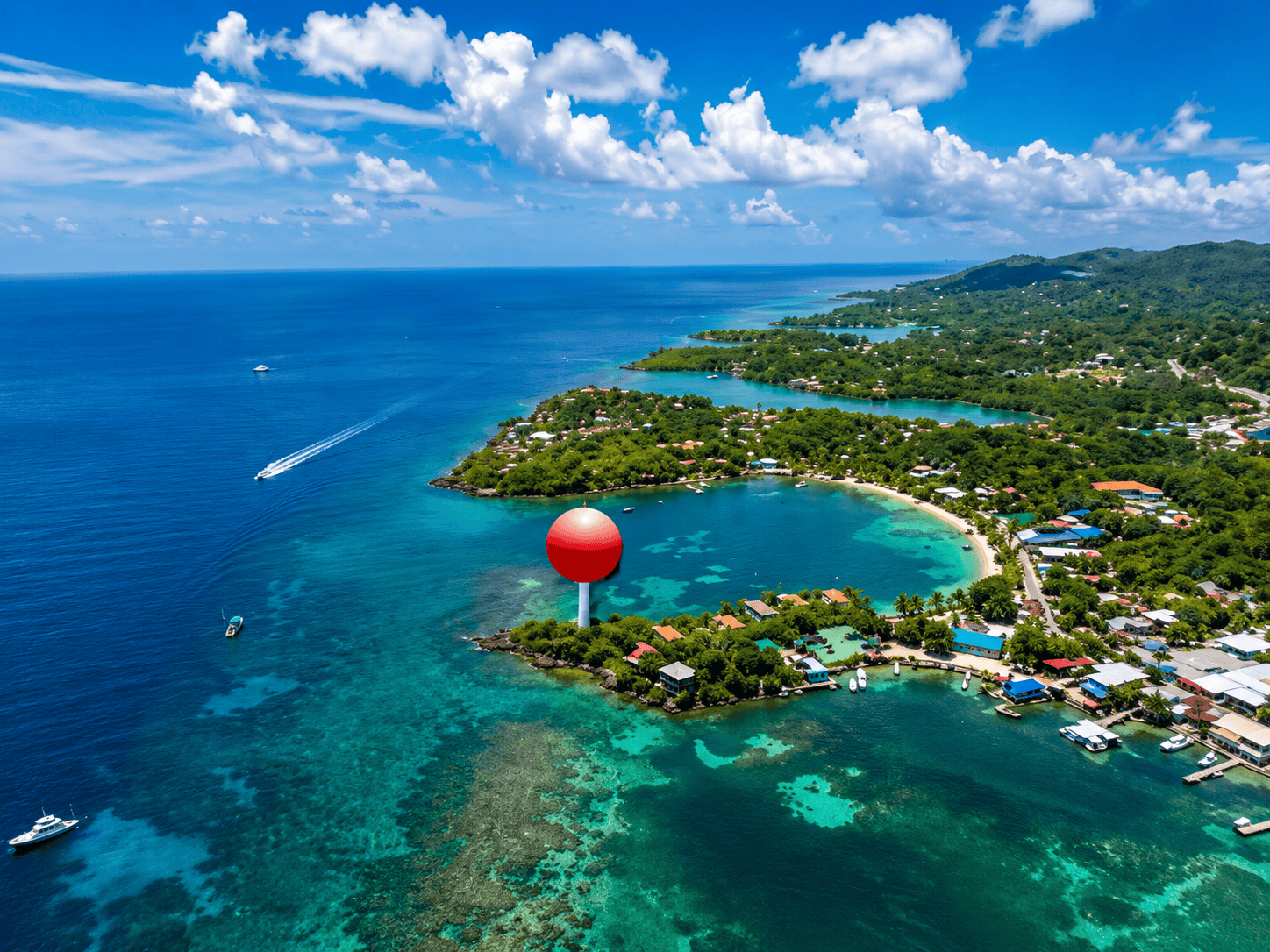 Turquoise Caribbean waters in West End Roatan