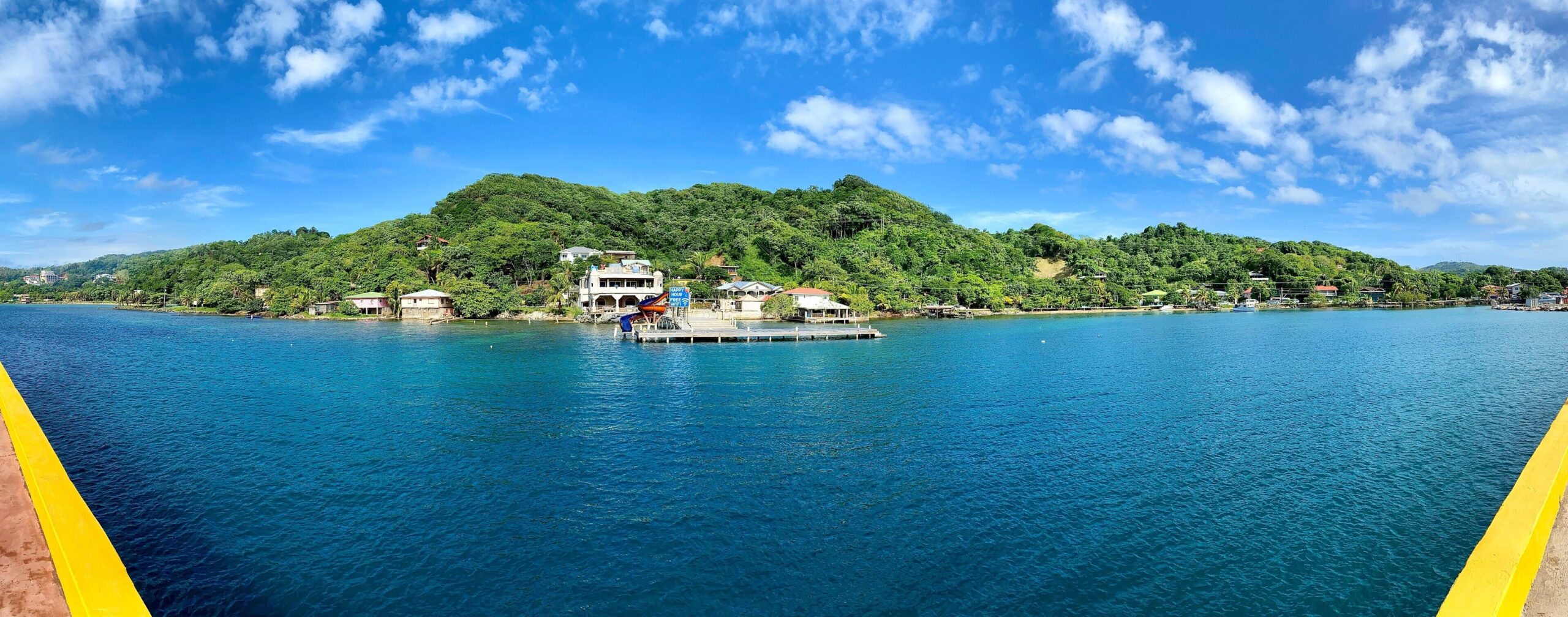 Coxen Hole Roatan port and urban surroundings