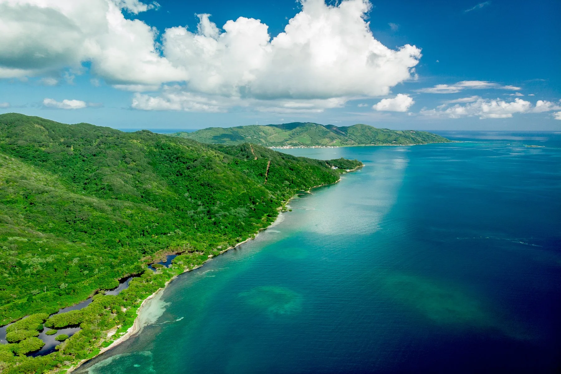 East End Guanaja island landscape and Caribbean views